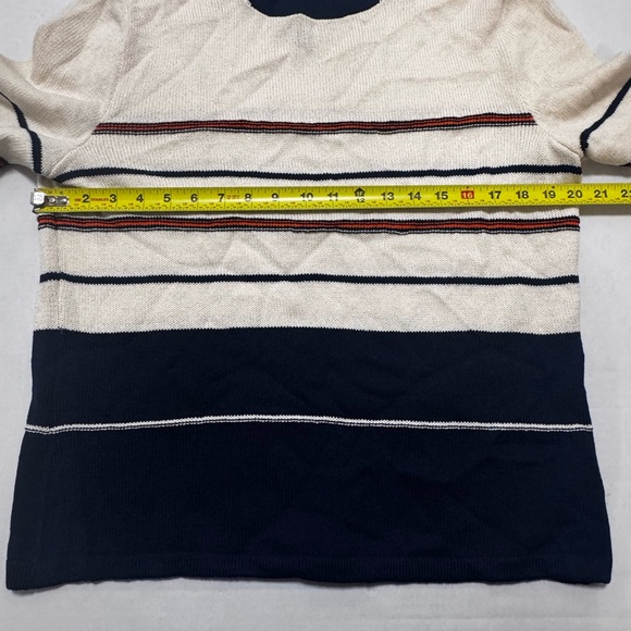 Vintage SJK St. John Womens Knit Pullover Sweater 12 Black Ivory Classic Striped - Picture 9 of 12